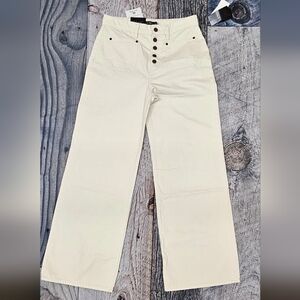 Lauren Ralph Lauren High Rise Wide Leg Non Stretch Button Fly Pant Size 8 NWT